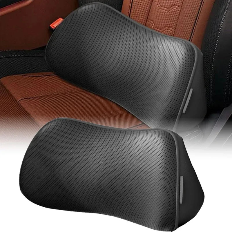 Lumbar Support Car Seat Pillow Memory Foam Breathable Back Protector for Office Chairs and Car I - Automotive LED Light