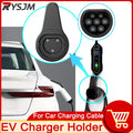 AD EV Electric Car Charging Cable Holder Hanger Wall Mounted Storage Type 2 Black Safe Wall Moun - Automotive LED Light