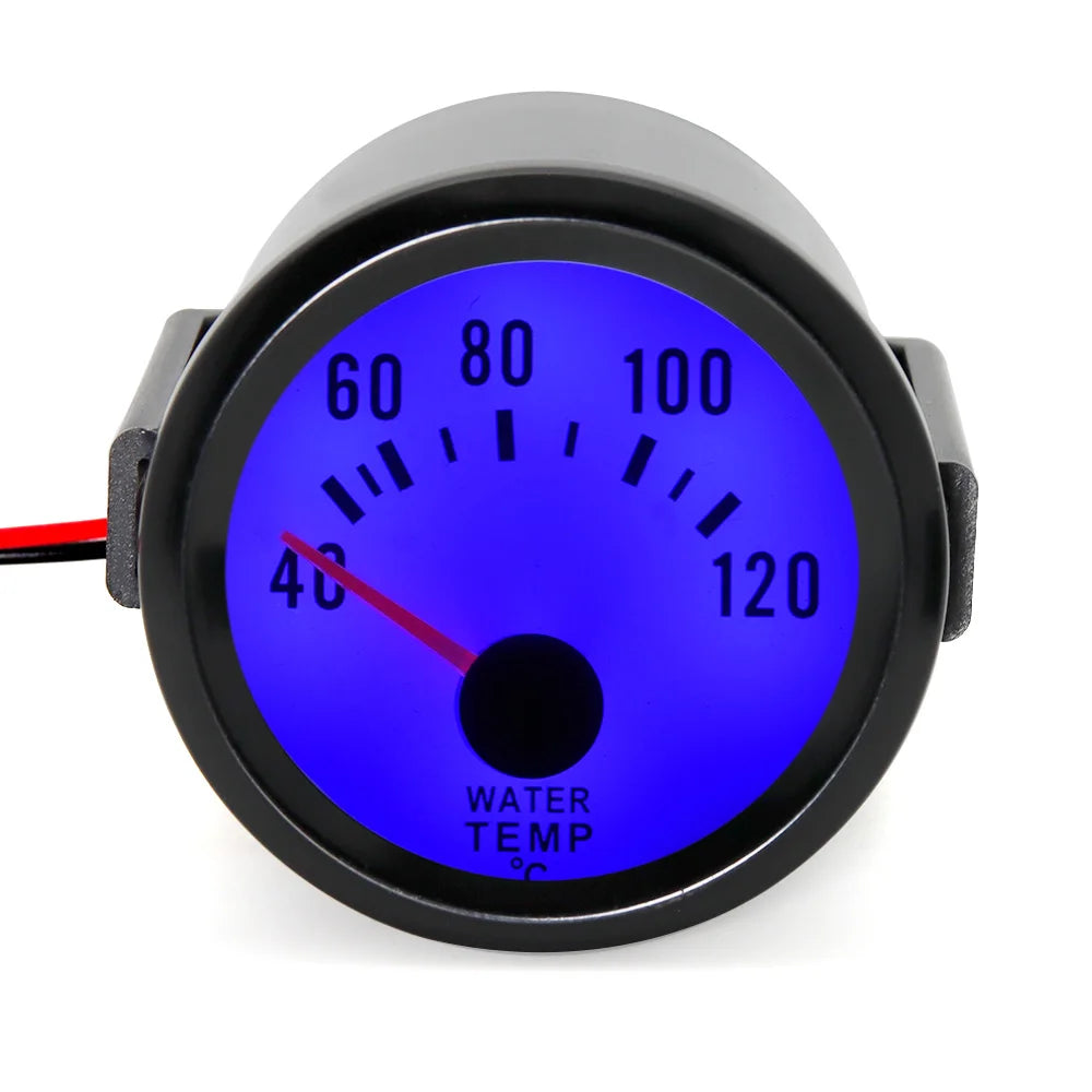 AD Black Shell White Backlight Car Water Temperature Gauge 52mm Temp Meter 40-120 Celsius With W - Automotive LED Light
