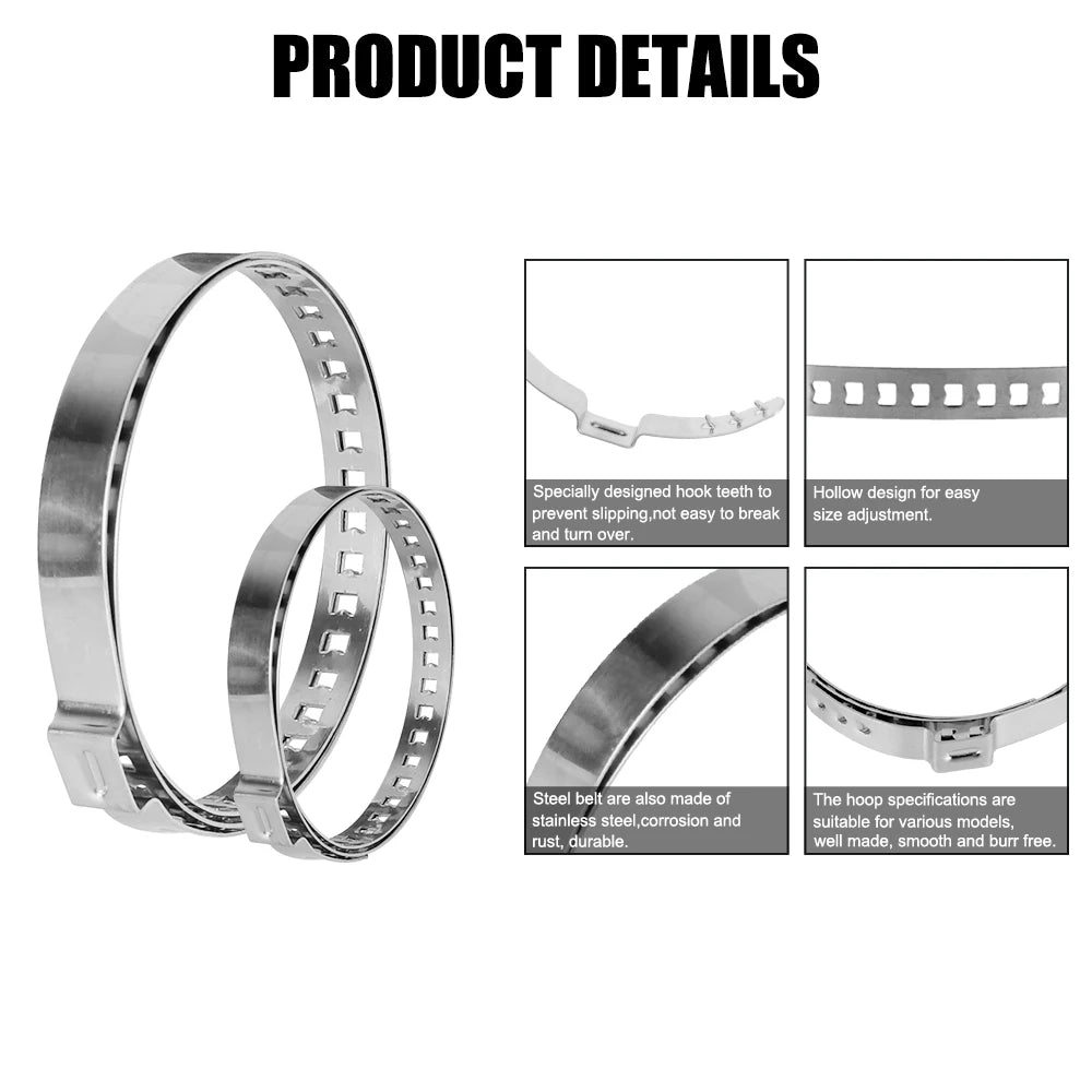 Adjustable Stainless Steel 20- 50mm 50- 120mm 5Pcs Driveshaft CV Boot Clamp Ball Cage Clamp Axle - Automotive LED Light
