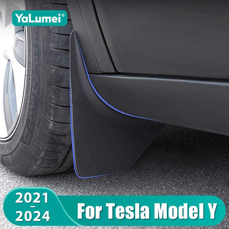 For Tesla Model Y 2021 2022 2023 2024 Car Mud Flaps Front Rear Wheels Mudguards Fender Accessori - Automotive LED Light