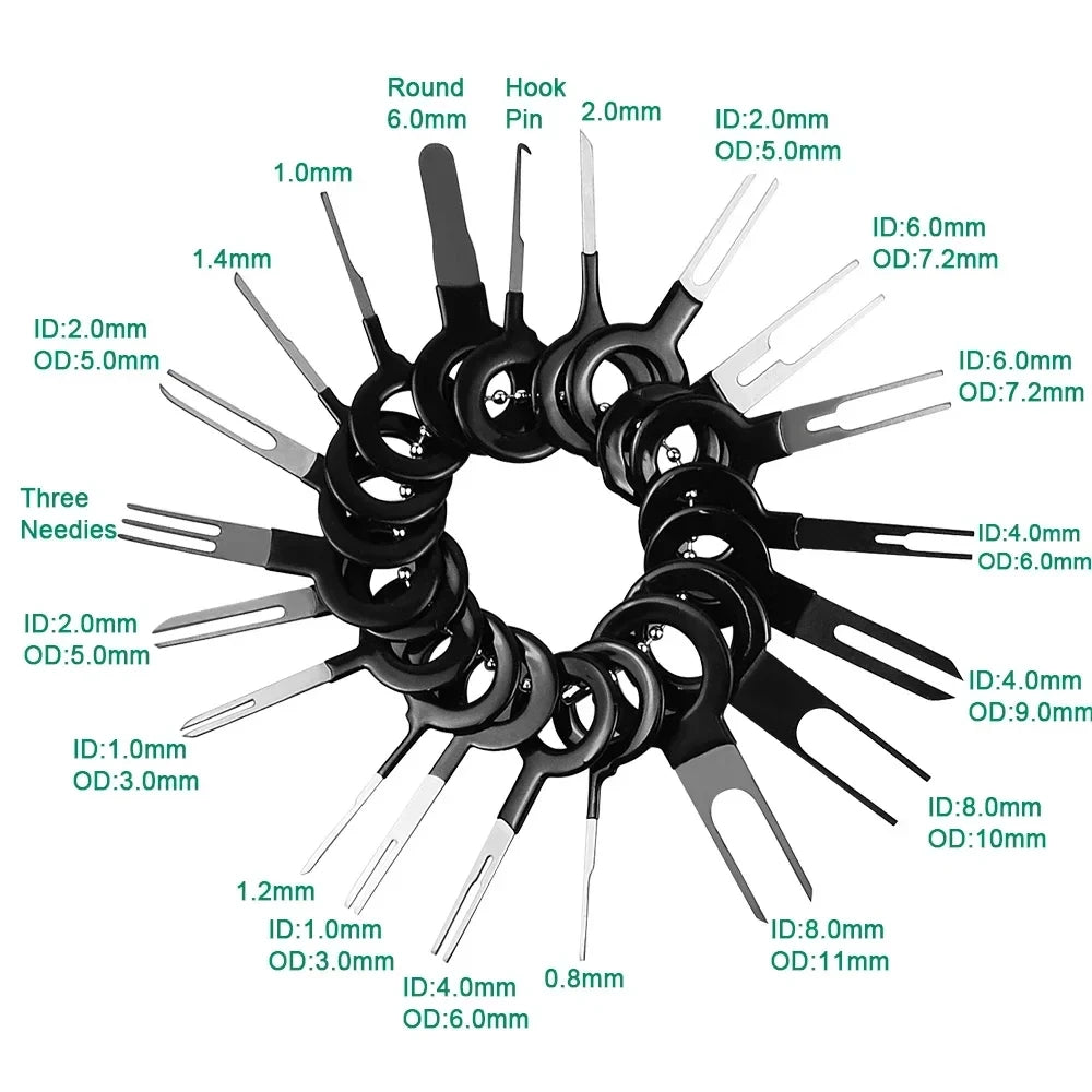 59Pcs Car Terminal Universal Removal Kit Pin Remover Wire Plug Connector Extractor Puller Repair - Automotive LED Light