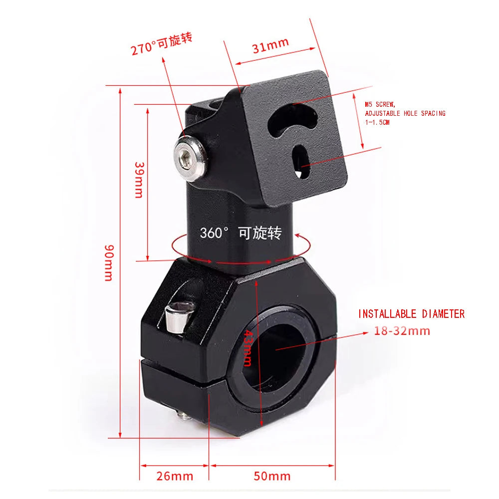 Motorcycle LED Headlight Spotlight Mount Bracket Adjustable Fog Light Auxiliary Lamp Bumper Clam - LED Motorcycle Light