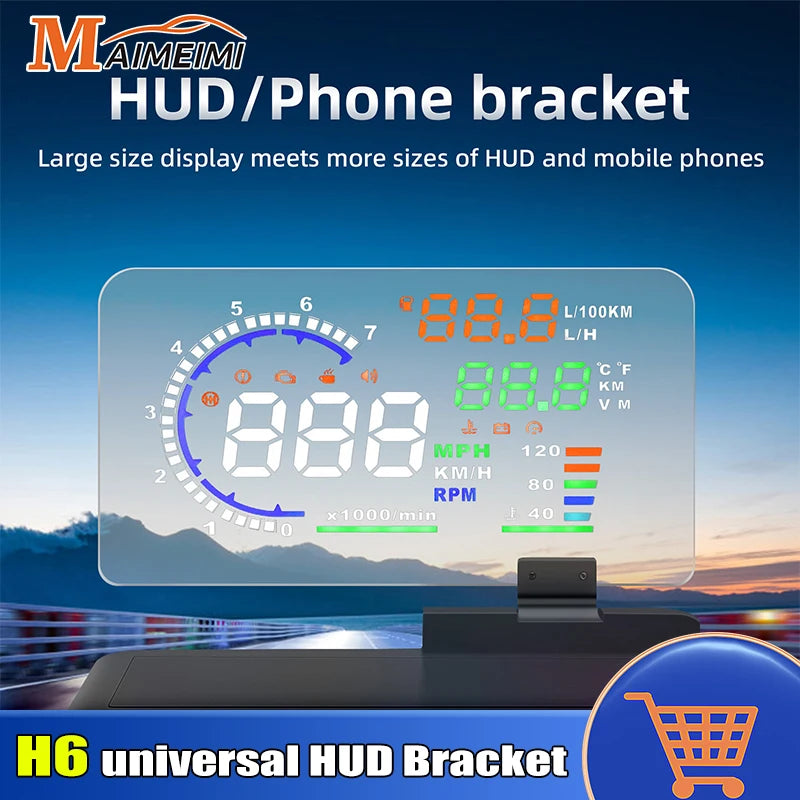 Car GPS Navigator Car Mount Stand Phone Holder Black Universal Smartphone Projector For HUD Brac - Automotive LED Light