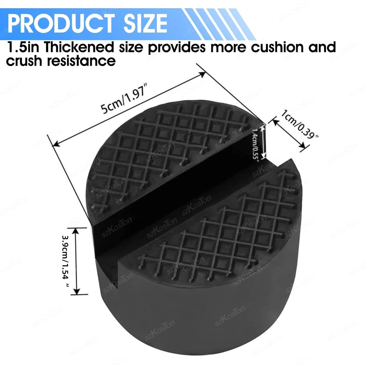 Universal Car Lift Jack Support Stand Rubber Pads Frame Protector Wheel Dolly Slotted Floor Fram - Automotive LED Light