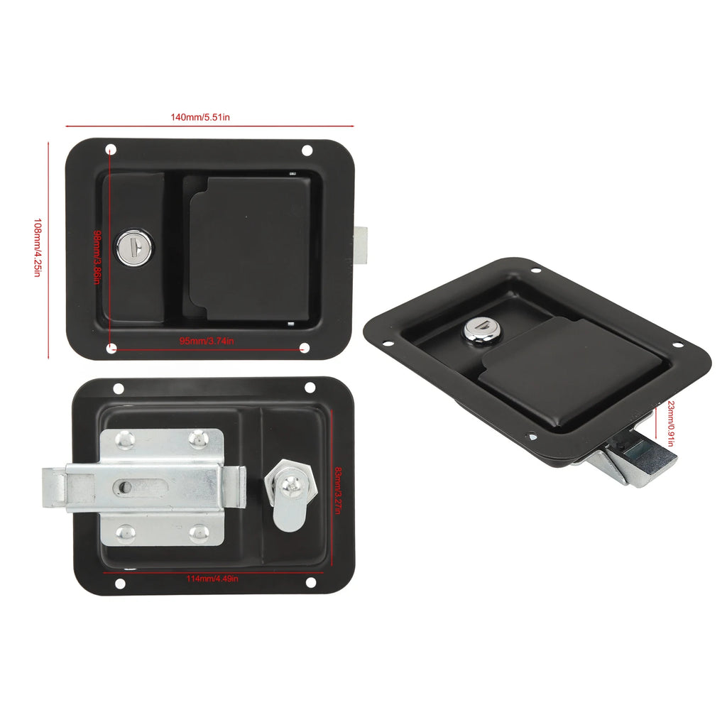 Tool Box Handle Latch with 2 Keys Flush Mount Steel Construction Heavy Duty for RVs Trucks Trail - Automotive LED Light
