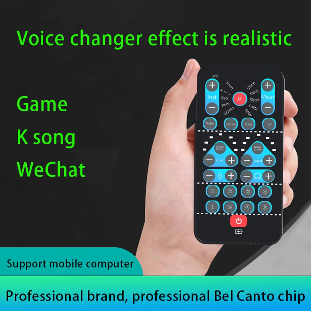 M10 Voice Changer Device Karaoke Function Male Female Voice Switch Universal Portable Sound Chan - Automotive LED Light