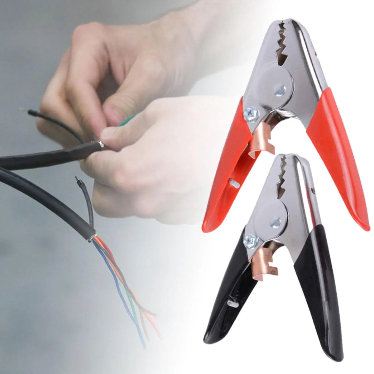 2Pcs Battery Clamps Spare Parts for Jumper Cables Car Battery Charger Clamps for Car Truck SUV R - Automotive LED Light