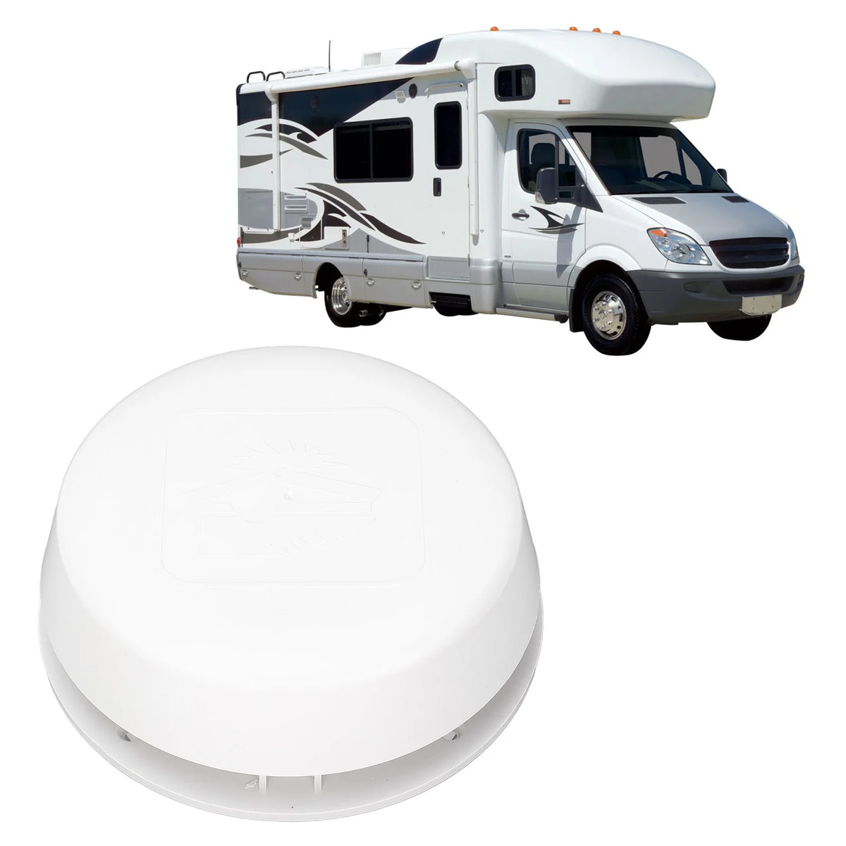 RV Roof Vent Cap 155mm Air Exchange Oxidation Resistant Round Mushroom Ventilation Cap with Mesh - Automotive LED Light