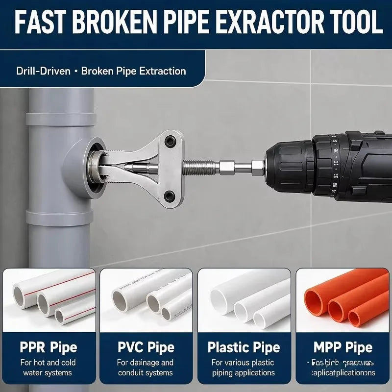 Faucet Valve Stuck Thread Insert Remover Universal Broken Pipe Extractor Hex Shank Drill Powered - Automotive LED Light