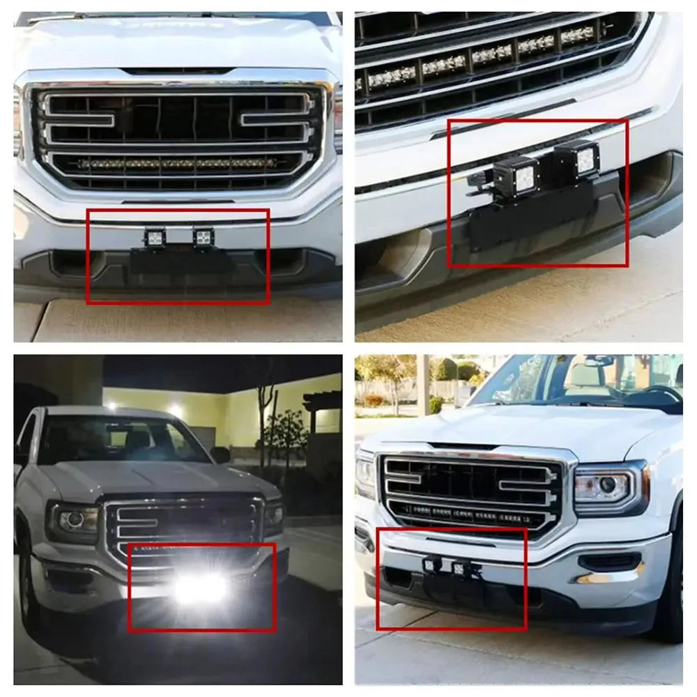 Aluminium Alloy 4x4 Offroad LED Work Lights Spotlights Stand License Plate Bracket DRL Lamp Fog  - Automotive LED Light