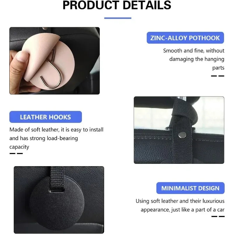 Auto Headrest Hidden Hook Car Back Seat Hanger Heavy Duty Alloy Steel Hooks for Luggage Pet Carr - Automotive LED Light