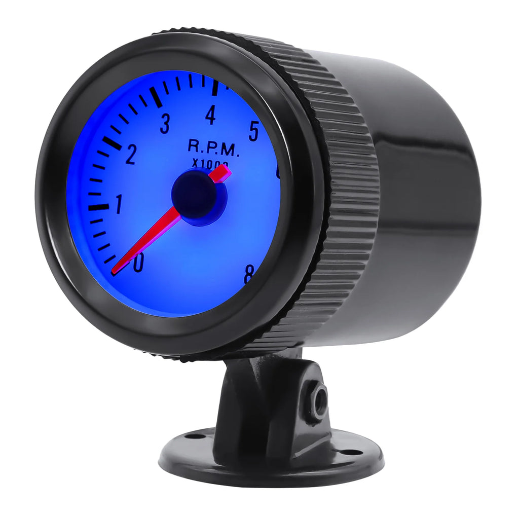 52MM Gauge Tachometer Boost Psi Bar Oil Water Temp Oil Pressure Vacuums Voltmeter 0-8000 RPM Met - Automotive LED Light