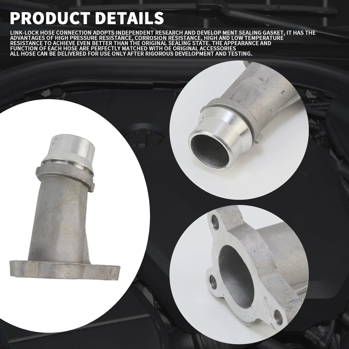 11118511205 Aluminum Engine Block Pipe Connector for BMW 1 2 3 4 5 6 7 Series X1 for BMW F55 X2 X1 2013-2019 - Automotiv