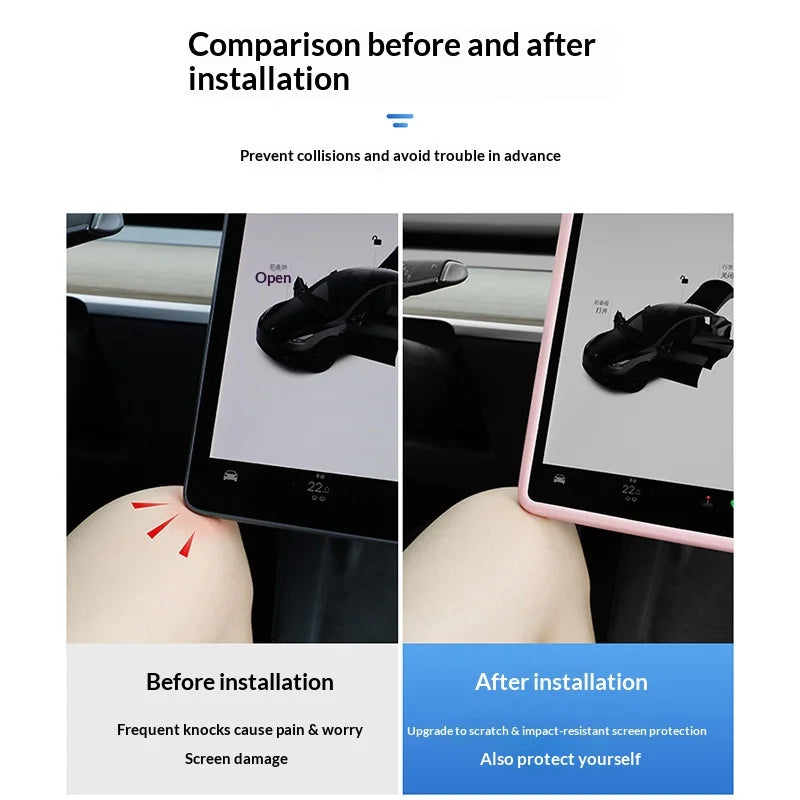 For Tesla Model 3 Y Silicone Protective Frame Edge Cover Central Control Accessories Navigation  - Automotive LED Light