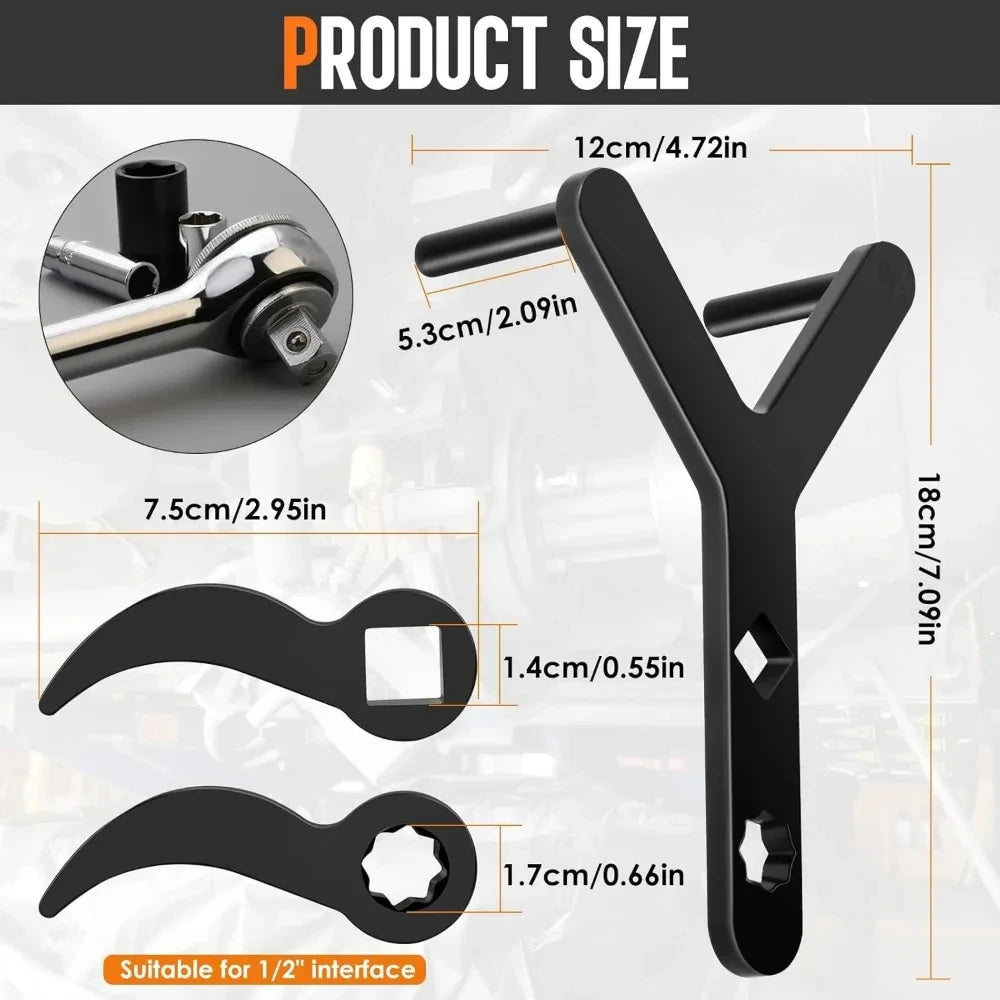 1Set Car Lower Control Arm Prying Tool Pry Bar Wrench for 1/2 Ratchet Open-end Wrench Half Shaft - Automotive LED Light