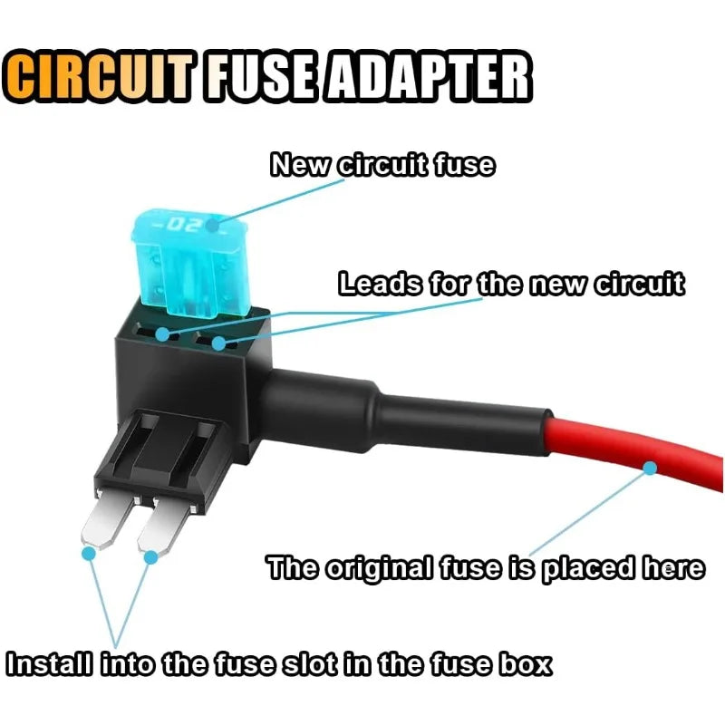APM Tap Mini Blade Micro 5/10Pcs Add-a-Circuit Adapter 12V Car Fuse Box Holder Auto Motri Insura - Automotive LED Light