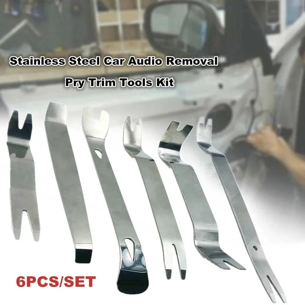 Car Inner Removal Tool 6pcs Kit Auto Car Radio Door Clip Panel Audio Removal Installer Pry Tool  - Automotive LED Light