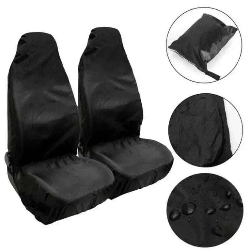 2PCS Heavy Duty Car Front Seat Protector Cover Universal Waterproof Breathable Auto Seat Covers  - Automotive LED Light