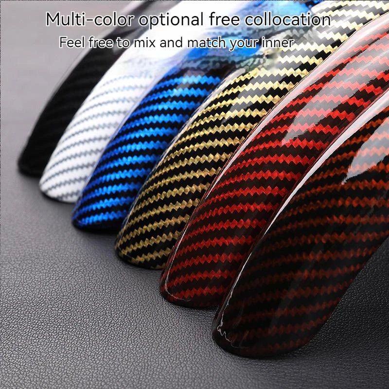 36cm Carbon Fiber Car Steering Wheel Cover Non-slip Sports Ultra-thin Card Cover Summer Auto Han - Automotive LED Light