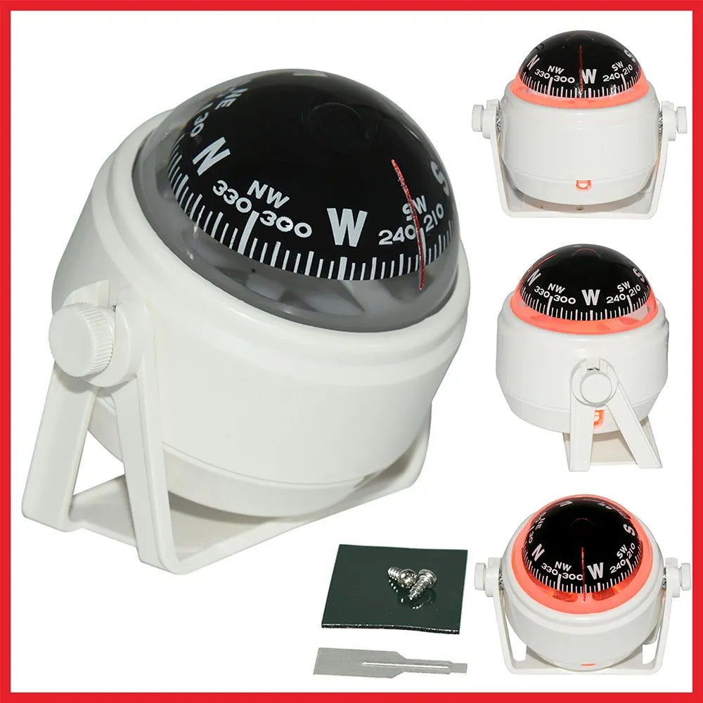 Marine Navigation Compass Waterproof ABS Compass for Boat Truck Cycling Hiking LED Digital Point - Automotive LED Light