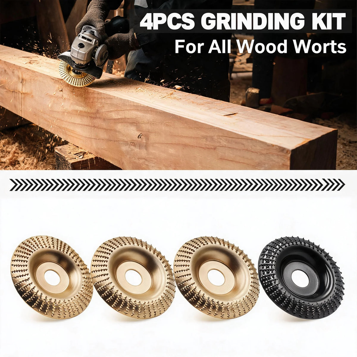 For Electric Grinder Multifunctional Four Piece Wood Grinding Disc Set Woodworking Engraving Cut - Automotive LED Light