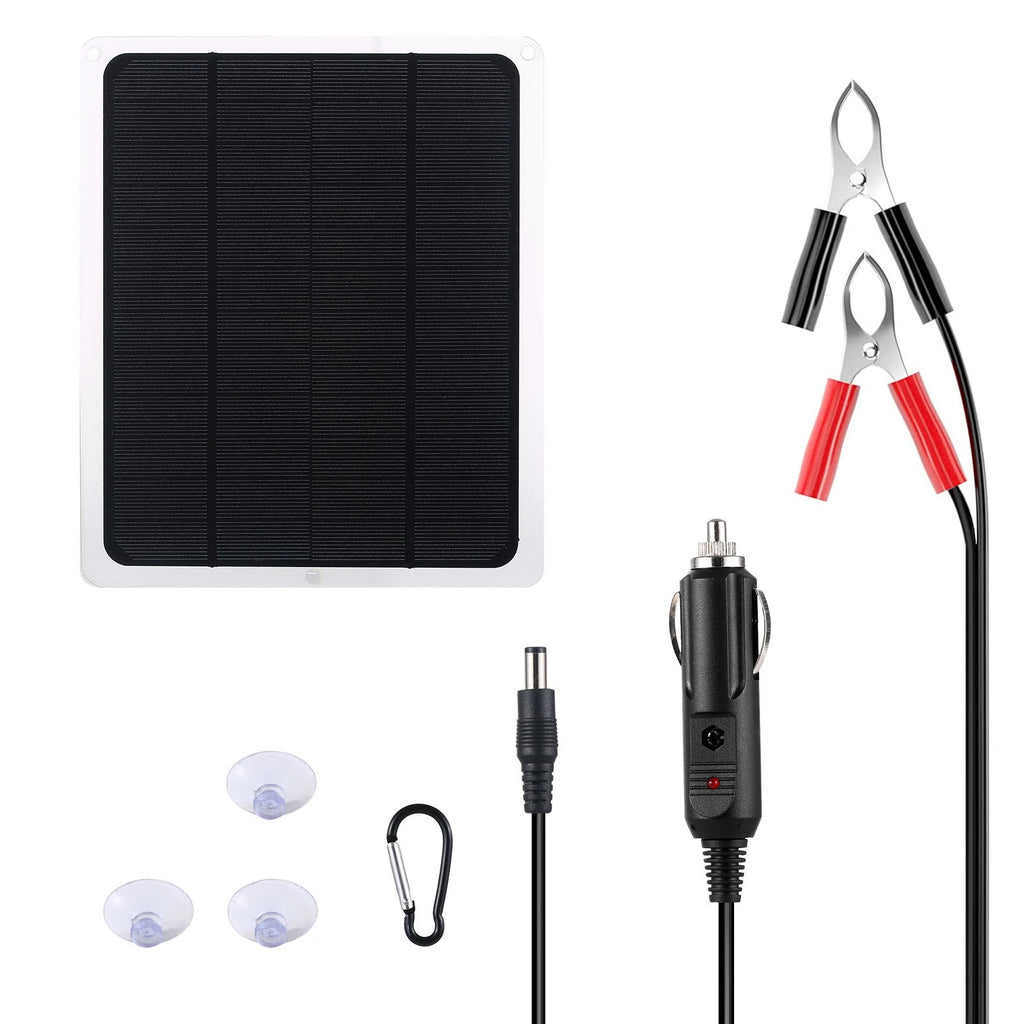 Solar Battery Trickle Charger Maintainer 12V Portable Waterproof Solar Panel Trickle Charging Ki - Automotive LED Light