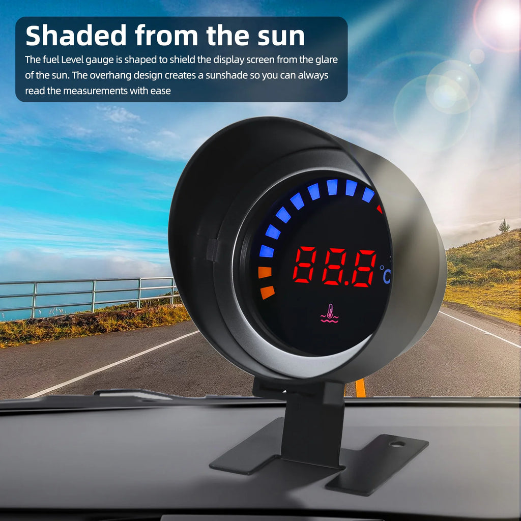 52mm Auto Water Temperature Meter Universal LCD Digital Thermometer Indicator with Water Temp Se - Automotive LED Light