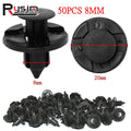 50pcs 8mm Auto Fastener Clip Car Body Push Retainer Pin Rivet Bumper Door Trim Panel Retainer Fa - Automotive LED Light