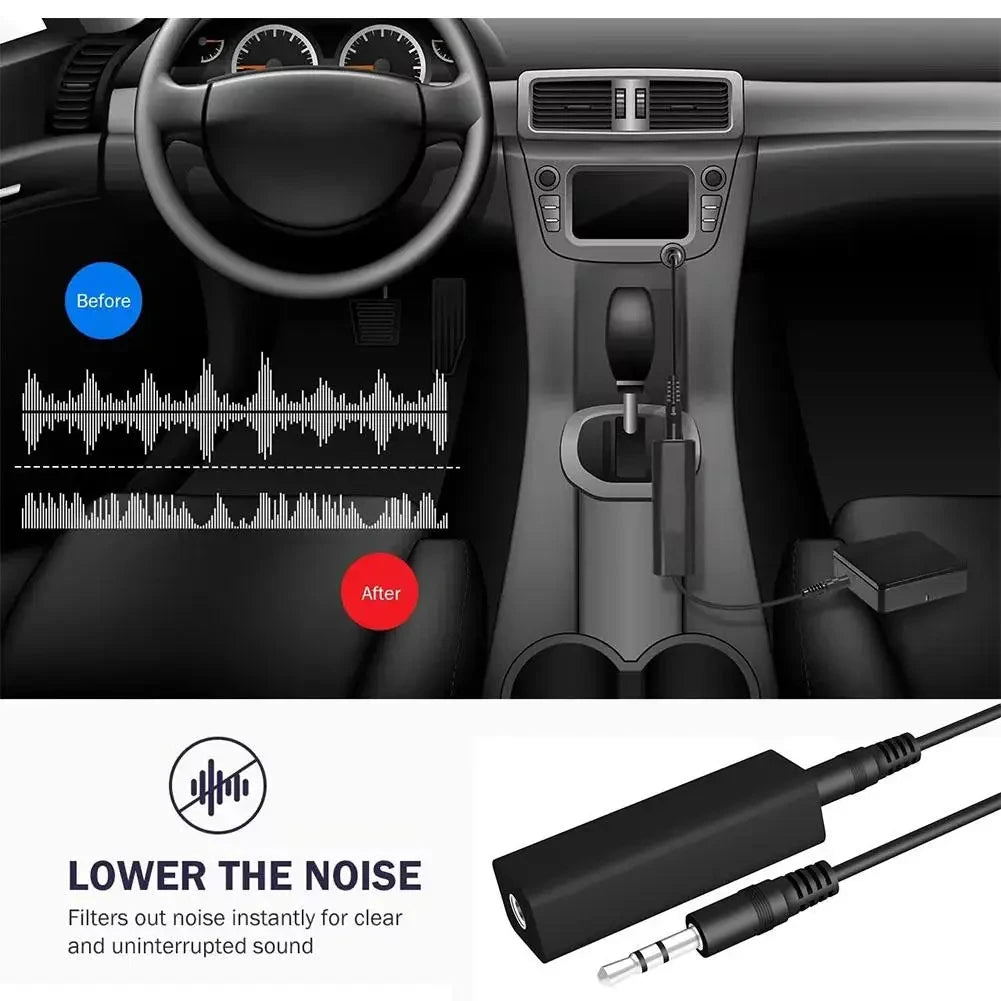 3.5mm Audio Aux Cable Anti-interference Ground Loop Noise Filter Lsolator Eliminate Cancelling F - Automotive LED Light