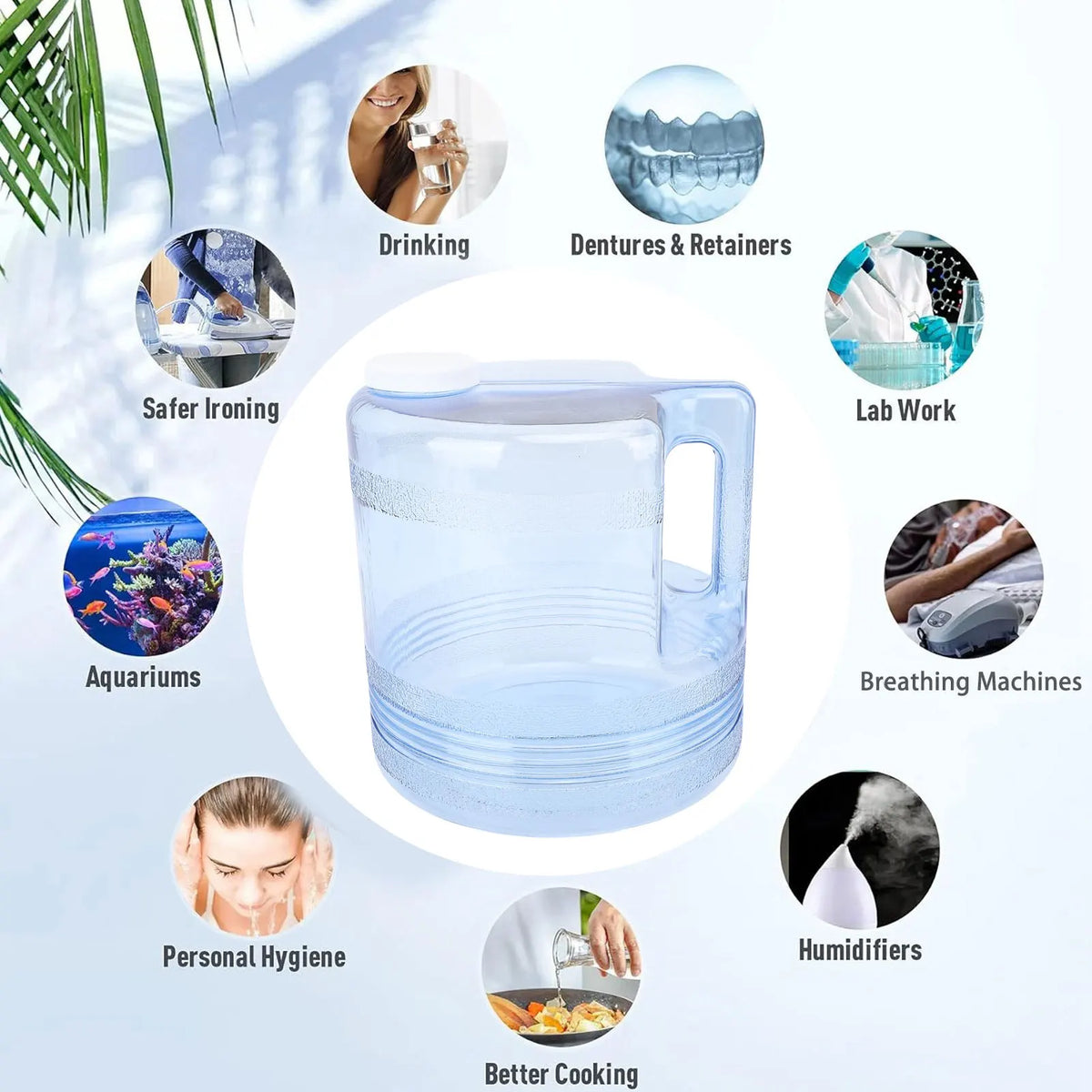 4L Water Distiller Purifier Filter Dispenser Heating Drinking Bottle Softener Stainless Steel Ho - Automotive LED Light