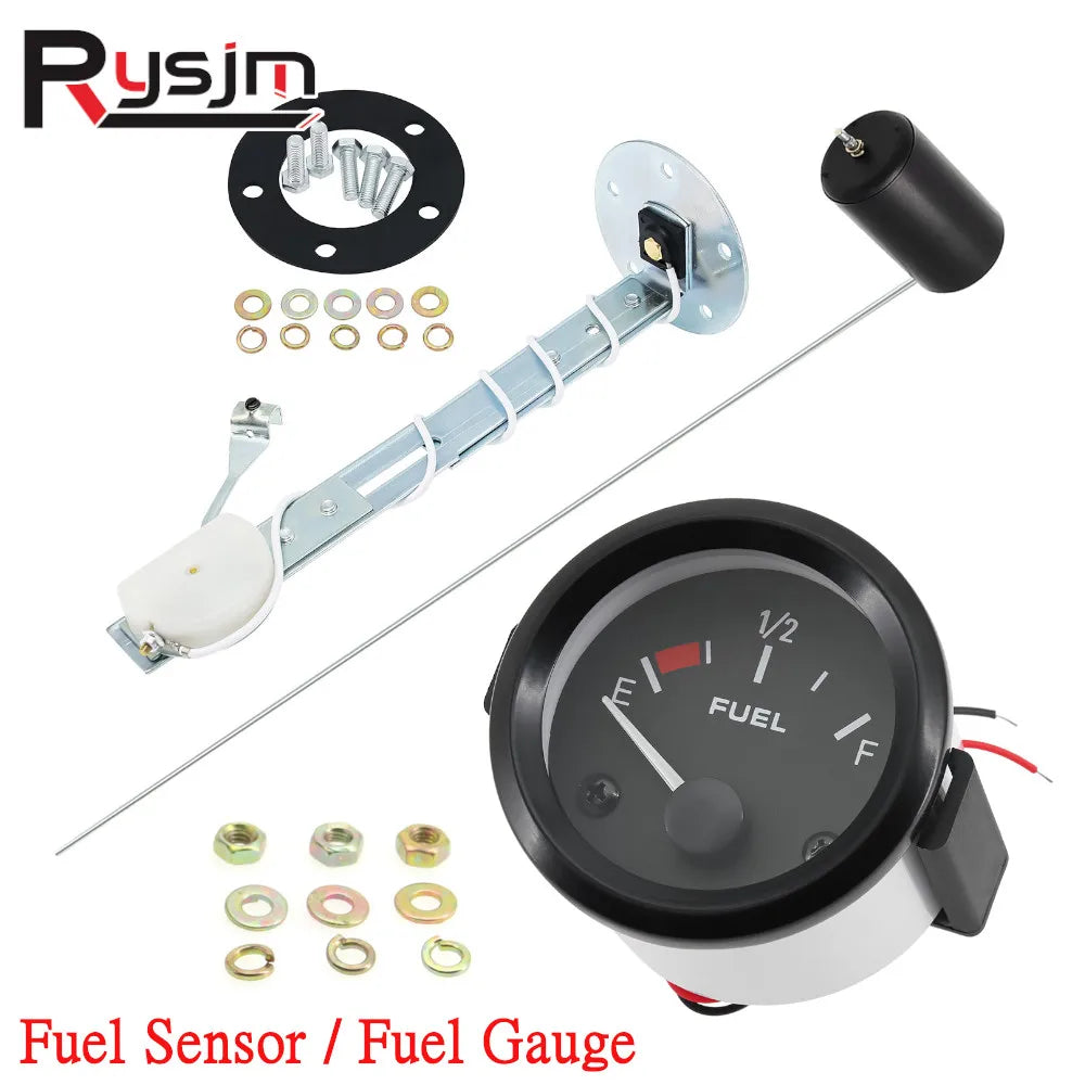 12V Automotive Gauges Universal 2" 52mm Fuel Level Gauge 240-33ohm Fuel Float Sensor fit 5in-27i - Automotive LED Light
