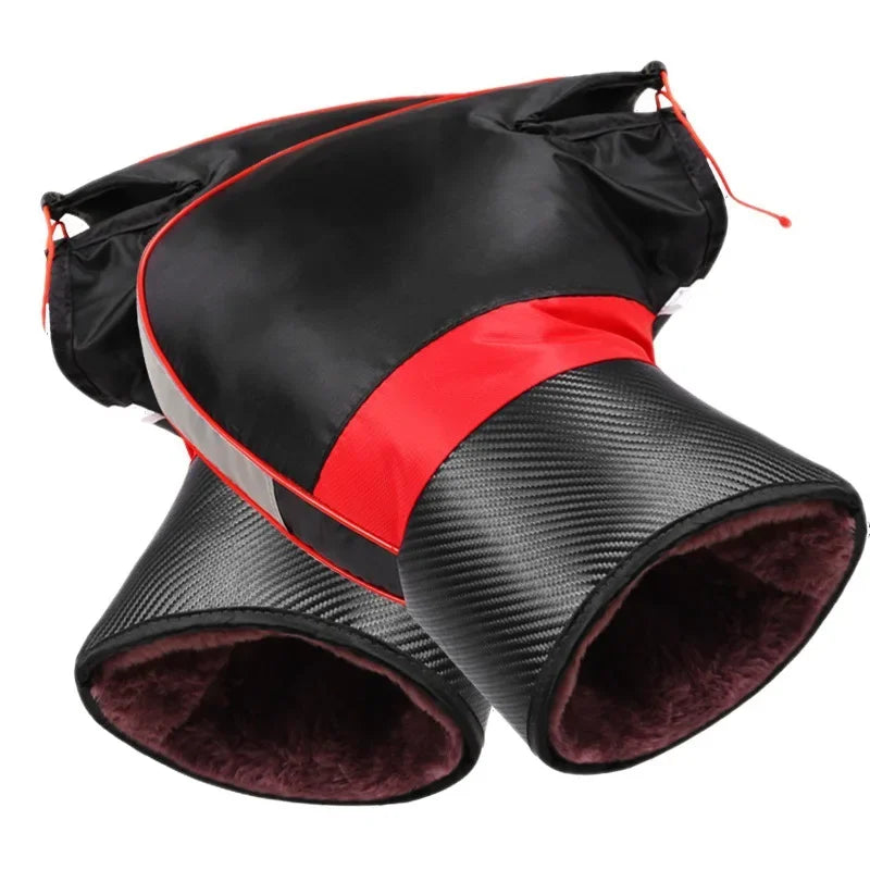 Protective Motorcycle Handlebar Gloves Muffs Thick Warm Rainproof Winter Warmer Universal Fit Sc - Automotive LED Light
