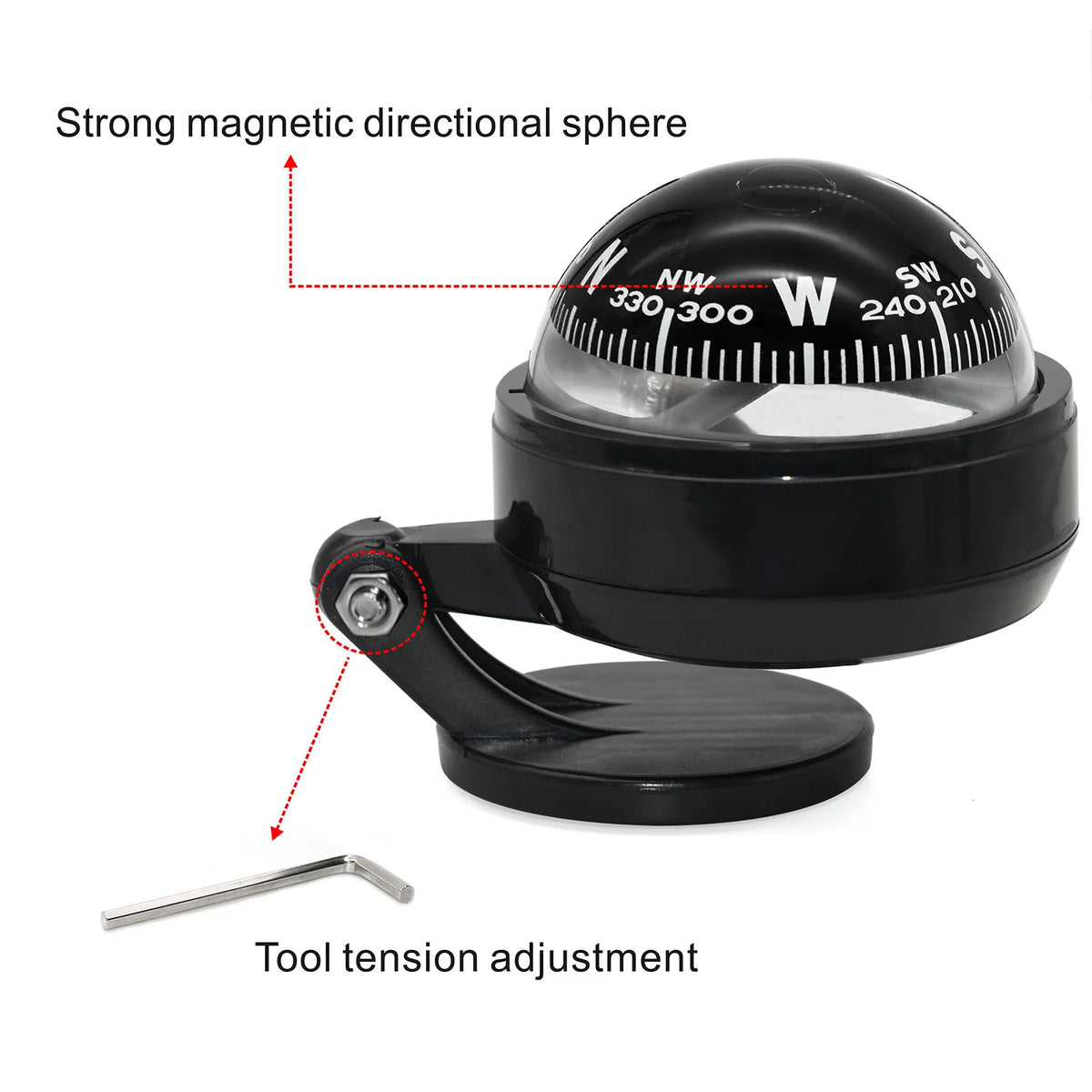 AD Multi-function Marine Voyager Navigation Compass Waterproof Digital Compass Fit for Car Water - Automotive LED Light