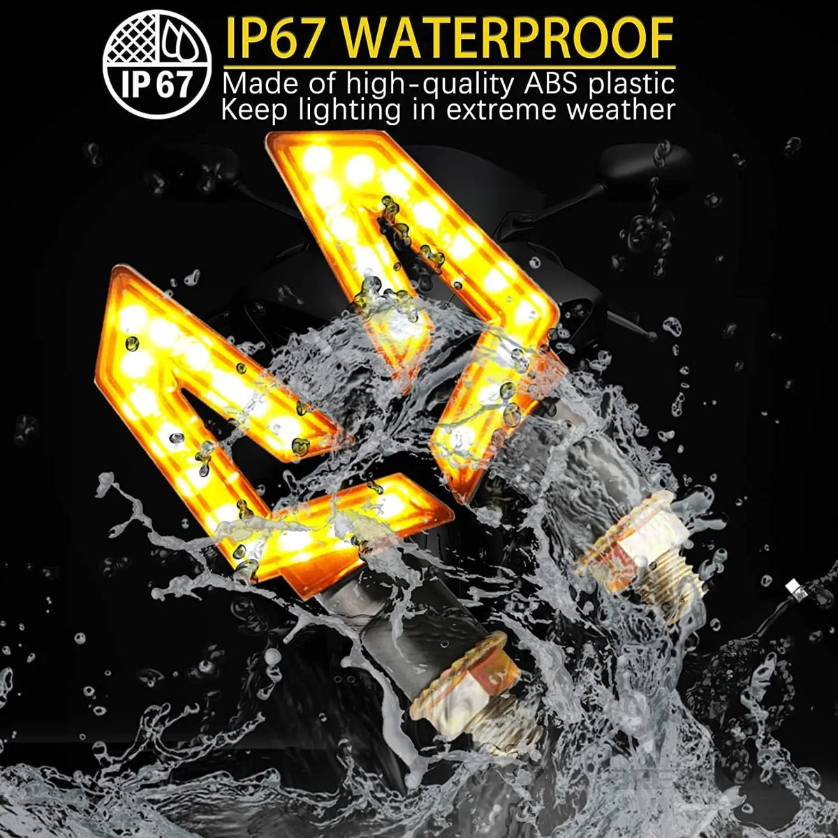 2pcs Waterproof Universal Motorcycle LED Turn Signal Light Amber Blade Lamp Indicator Blinker Fl - LED Motorcycle Light