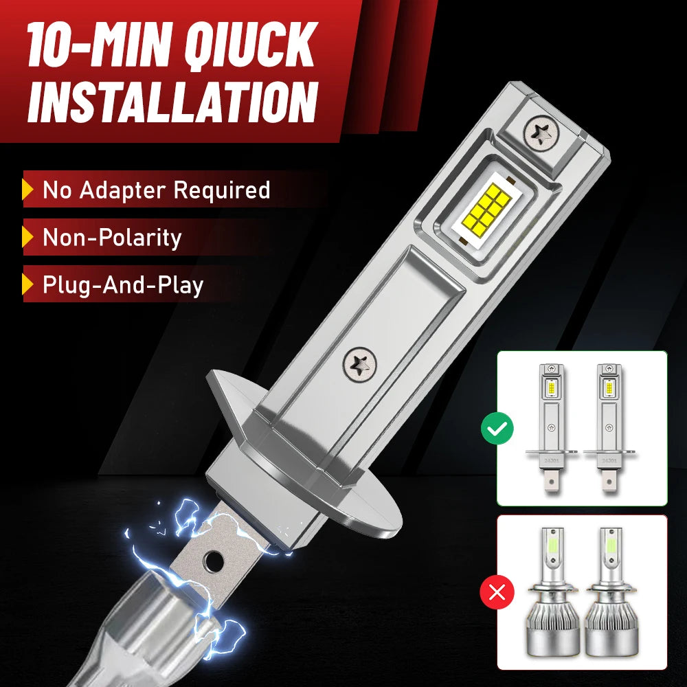 H1 H7 LED Headlight Bulb Mini 1700W 1800000LM CSP for Car Headlamp Fanless Light for Mini H1 H7 - Canbus LED Headlight B