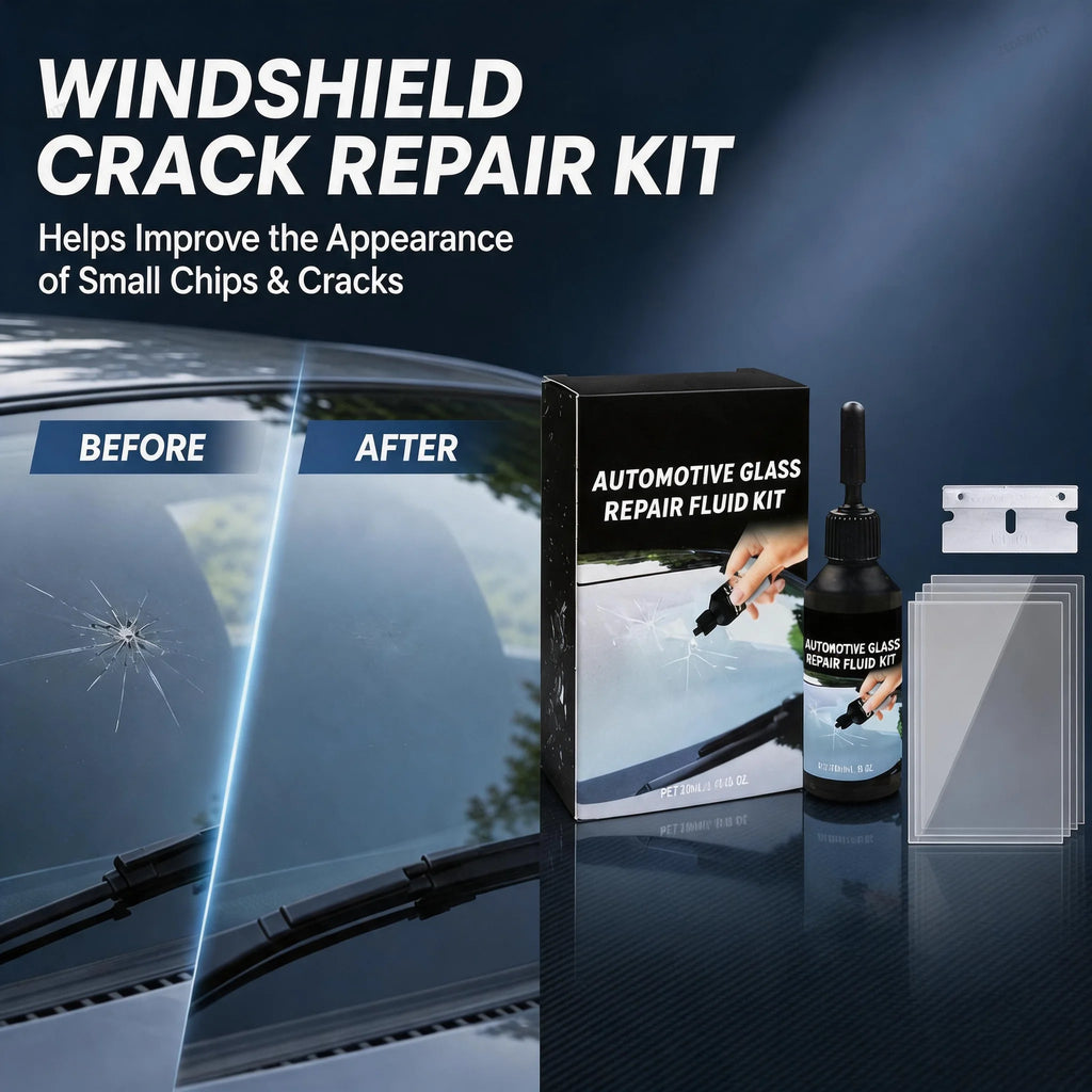 20ml Car Window Repair Resin Kit DIY Crack Chip Scratch Fix Tool Curing Film Scraper Portable Au - Automotive LED Light