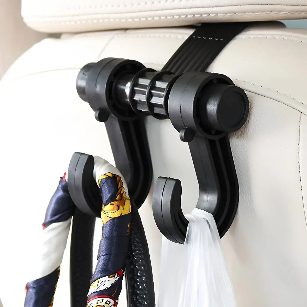 2/4Pcs Universal Car Hook Seat Multifunctional Car Backrest Storage Hook 360° Rotating Storage D - Automotive LED Light