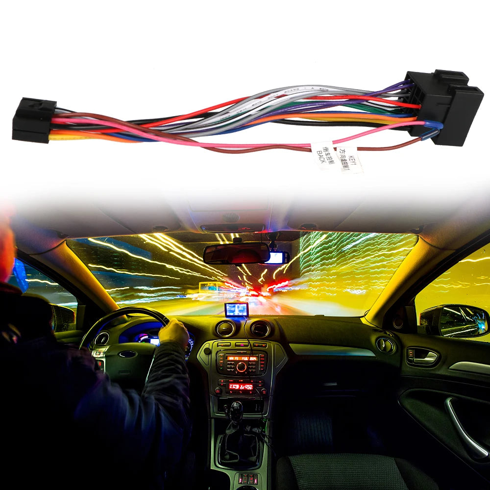 ISO Standard Connector Adapter Car Wire Cable Adapter Car Stereo Radio For ALPINE 16 Pin Plug Ca - Automotive LED Light