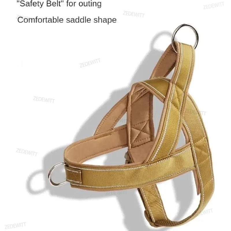 For Large Outdoor Dogs Tactical Anti Pull Harness 1000D Nylon Adjustable Training Vest Equipped  - Automotive LED Light