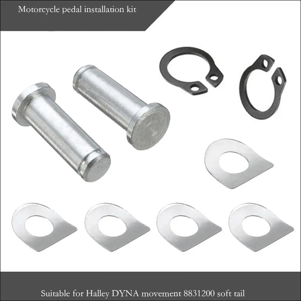 Chrome Motorcycle Foot Pegs Mount Kit Durable Aluminum Alloy Footrest Peg Pins Set for Custom Bi - Automotive LED Light