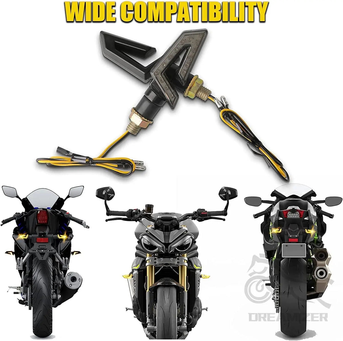 2pcs Waterproof Universal Motorcycle LED Turn Signal Light Amber Blade Lamp Indicator Blinker Fl - LED Motorcycle Light