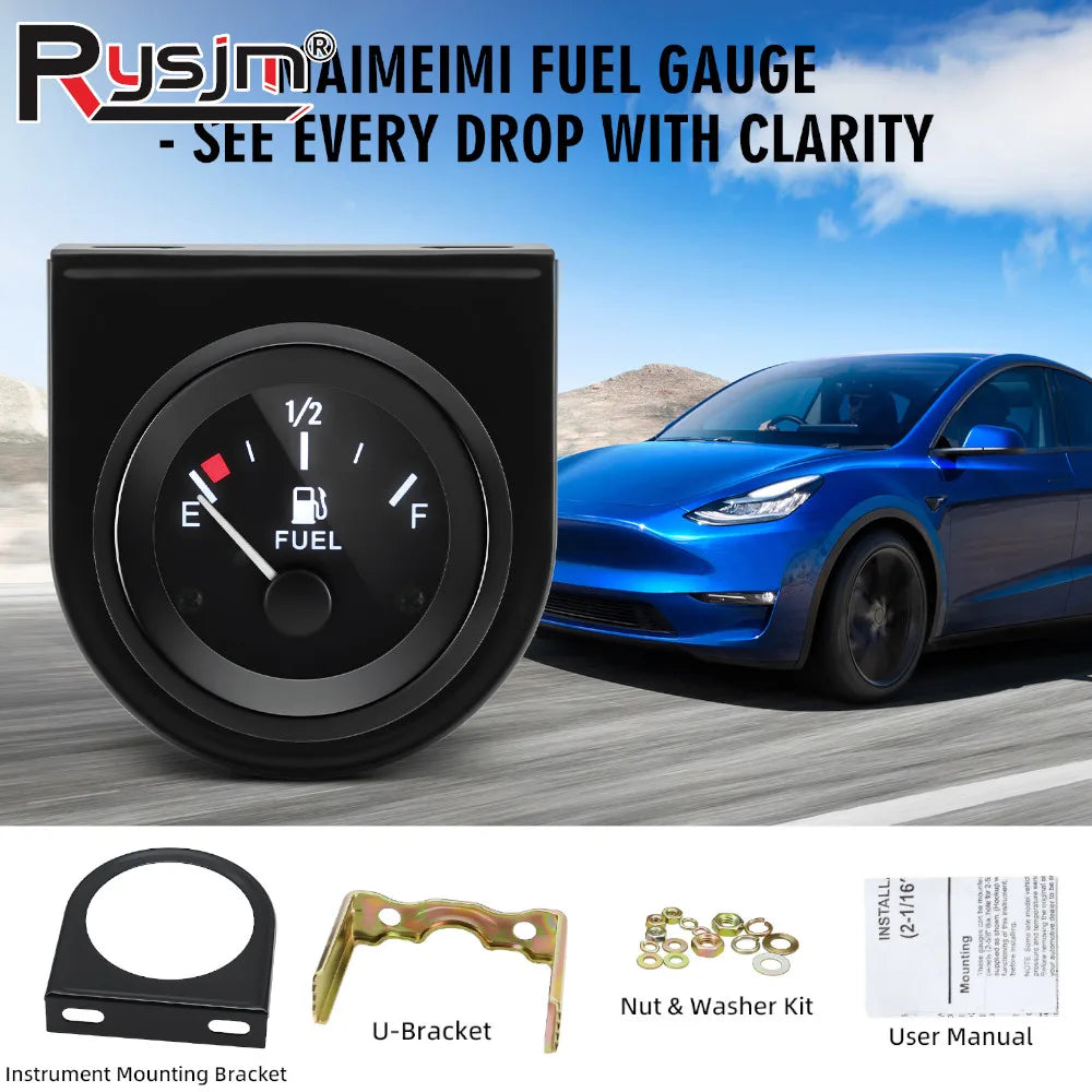 52MM Auto Water Temp Oil Temperature Gauge With Sensor 1/8 NPT Oil Pressure Gauge Sensors 240-33 - Automotive LED Light