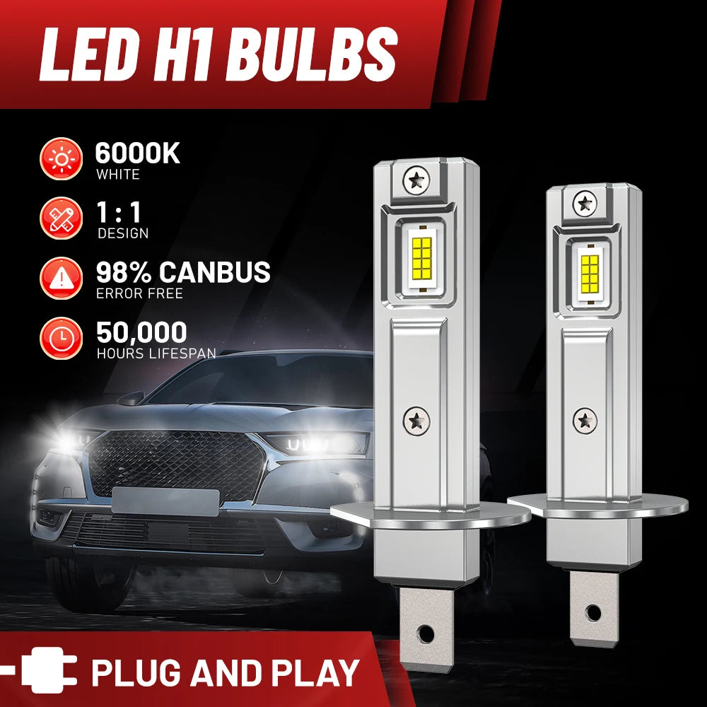 H1 H7 LED Headlight Bulb Mini 1700W 1800000LM CSP for Car Headlamp Fanless Light for Mini H1 H7 - Canbus LED Headlight B