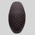 Black Leather Motorcycle Cushion Cover Waterproof Dustproof Saddle Seat Protector for Motorbike  - Automotive LED Light