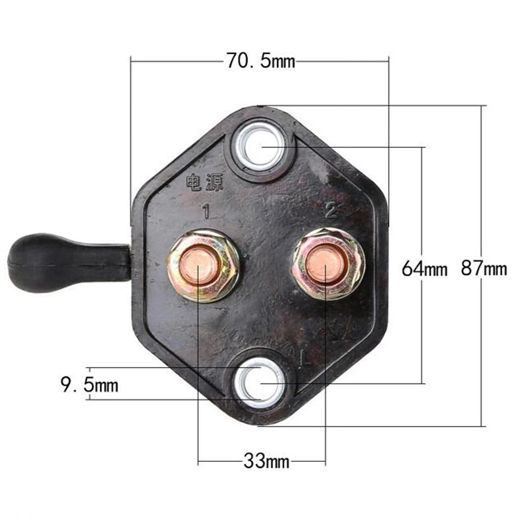 Durable Cut Off Battery Isolator Switch Double Poles Waterproof Knob Switch for Car Boat Trailer - Automotive LED Light