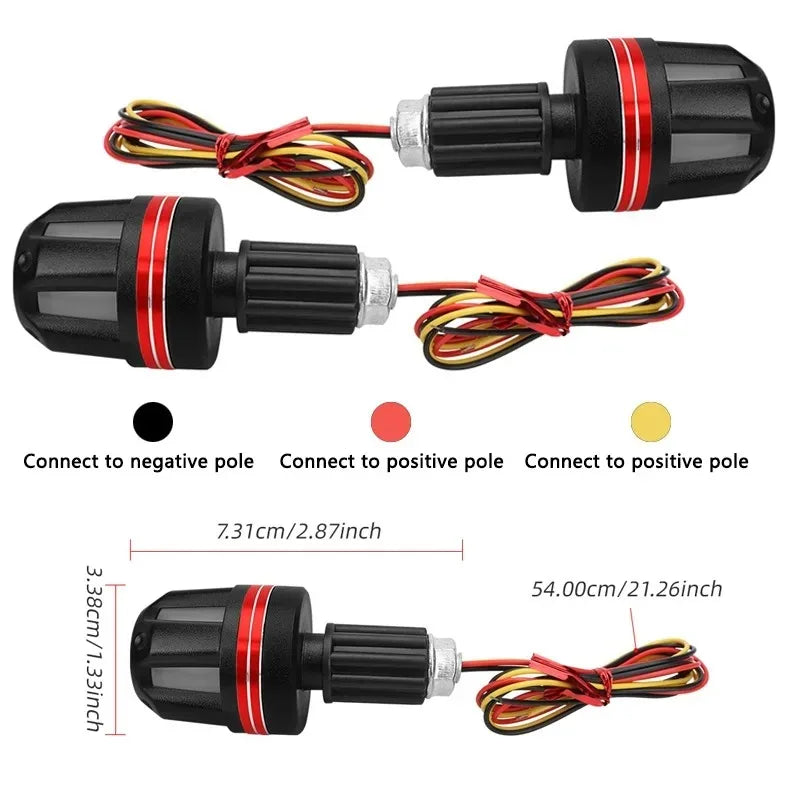 1Pair Motorcycle Handlebar End Light 12V LED Strobe Lamp DRL Driving Light Waterproof Side Warni - LED Motorcycle Light