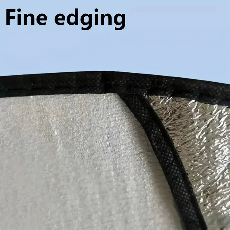 Universal Car Steering Wheel Sun Shade Silver Foldable Double Thick Anti UV Sunscreen Cover For  - Automotive LED Light