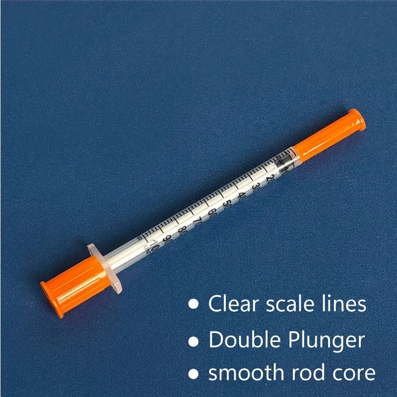 100pcs 0.5/1ml Disposable Syringes with 31Ga 8mm Stainless Needles Pet Feeding Lab Measuring Too - Automotive LED Light