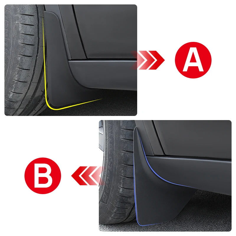 For Tesla Model Y 2021 2022 2023 2024 Car Mud Flaps Front Rear Wheels Mudguards Fender Accessori - Automotive LED Light
